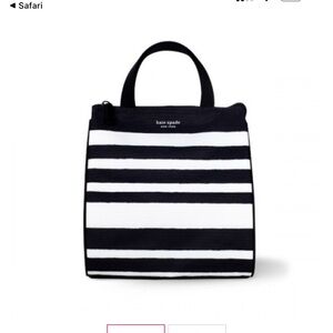 kate spade Black and White Stripe Lunch Bag